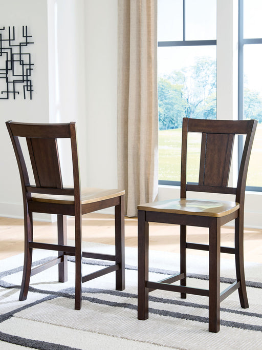 Rylandeen - Barstool (Set of 2) - Light Brown / Dark Brown - R&R Furniture Gallery (Fountain Valley, CA)