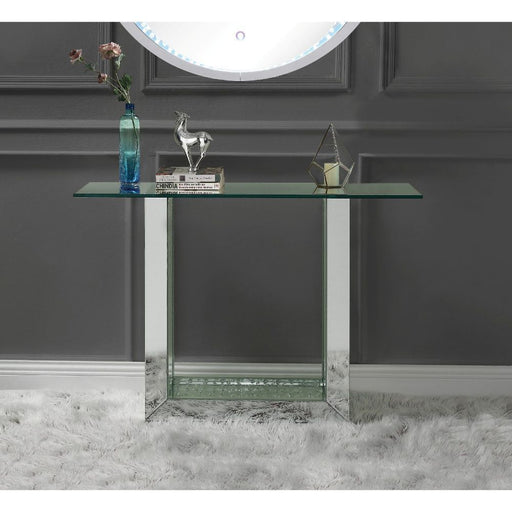 Nysa - 46" Console Table - Mirrored & Faux Crystals - R&R Furniture Gallery (Fountain Valley, CA)