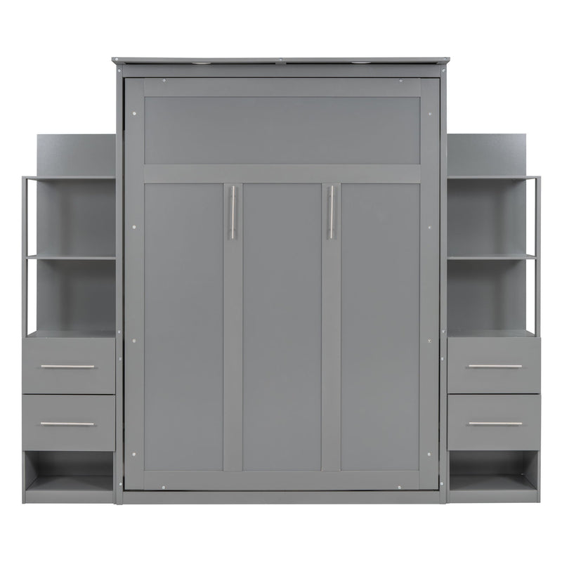 Murphy Wall Bed With LED Lights, Shelves And Drawers - R&R Furniture Gallery (Fountain Valley, CA)