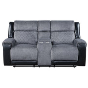 Alicia - Console Reclining Loveseat - Gray Black - R&R Furniture Gallery (Fountain Valley, CA)