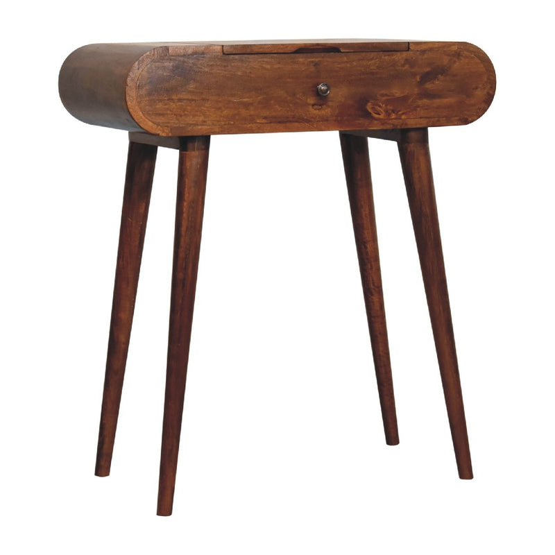 Mini Round Fold Vanity - Chestnut - R&R Furniture Gallery (Fountain Valley, CA)