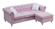 Glory Furniture Raisa stationary sectional sofa chaise with plush cushions and modern design, shown in a stylish living room setting.