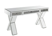 Noralie - 32" Writing Desk - Mirrored & Faux Diamonds - R&R Furniture Gallery (Fountain Valley, CA)