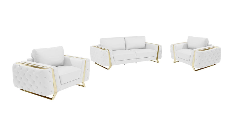 1050 - 3-Piece Sofa Set - White