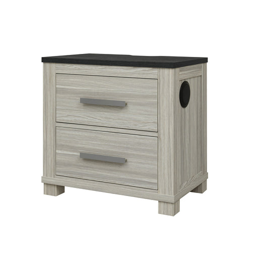 Augusta - Nightstand With Top, 2 Drawers, Block Feet - Beige Brown - R&R Furniture Gallery (Fountain Valley, CA)