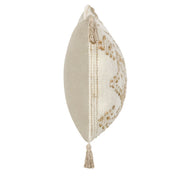 Ivory and natural farm-themed accent pillow by Classic Home, featuring rustic farm design and soft fabric for cozy decor.