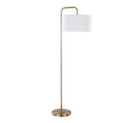 Lumi Source Puck contemporary floor lamp with a sleek, minimalist design and round base, ideal for modern living room lighting.