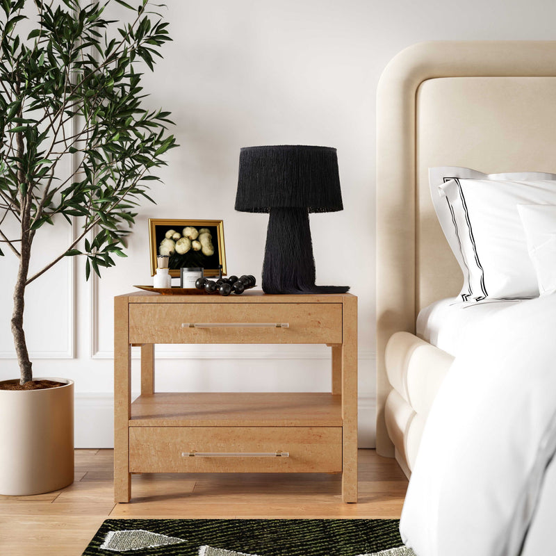 Brandyss - Birdseye Maple 2-Drawer Nightstand - Light Brown - R&R Furniture Gallery (Fountain Valley, CA)