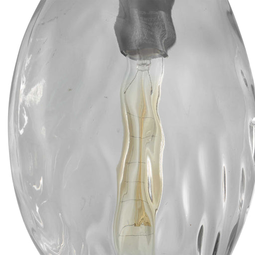 Uttermost Campester Pearl Silver 1-light watered glass mini pendant light hanging fixture for modern interior decor