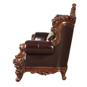 Forsythia - Sofa - Espresso Top Grain Leather Match & Walnut - R&R Furniture Gallery (Fountain Valley, CA)