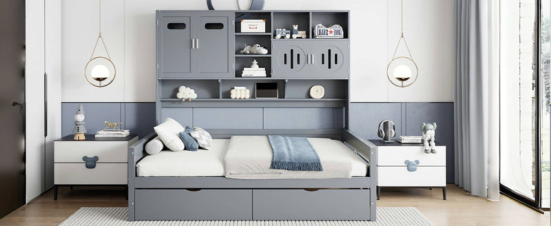 Daybed With All-In-One Cabinet And Shelf - R&R Furniture Gallery (Fountain Valley, CA)