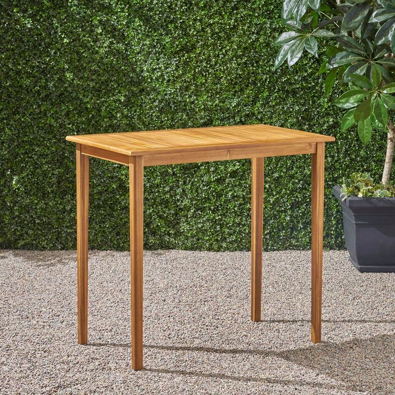 Outdoor Minimalist Acacia Wood Rectangle Bar Table - R&R Furniture Gallery (Fountain Valley, CA)