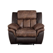 Jaylen - Motion Recliner - Toffee & Espresso Polished Microfiber - R&R Furniture Gallery (Fountain Valley, CA)