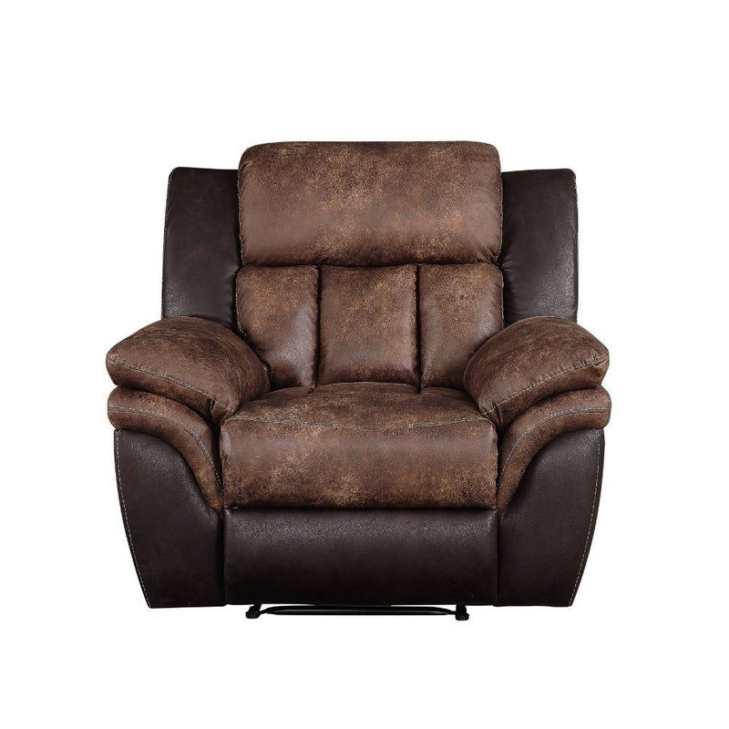 Jaylen - Motion Recliner - Toffee & Espresso Polished Microfiber - R&R Furniture Gallery (Fountain Valley, CA)