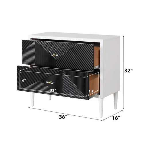 Dubni - Accent Table - White & Black - R&R Furniture Gallery (Fountain Valley, CA)