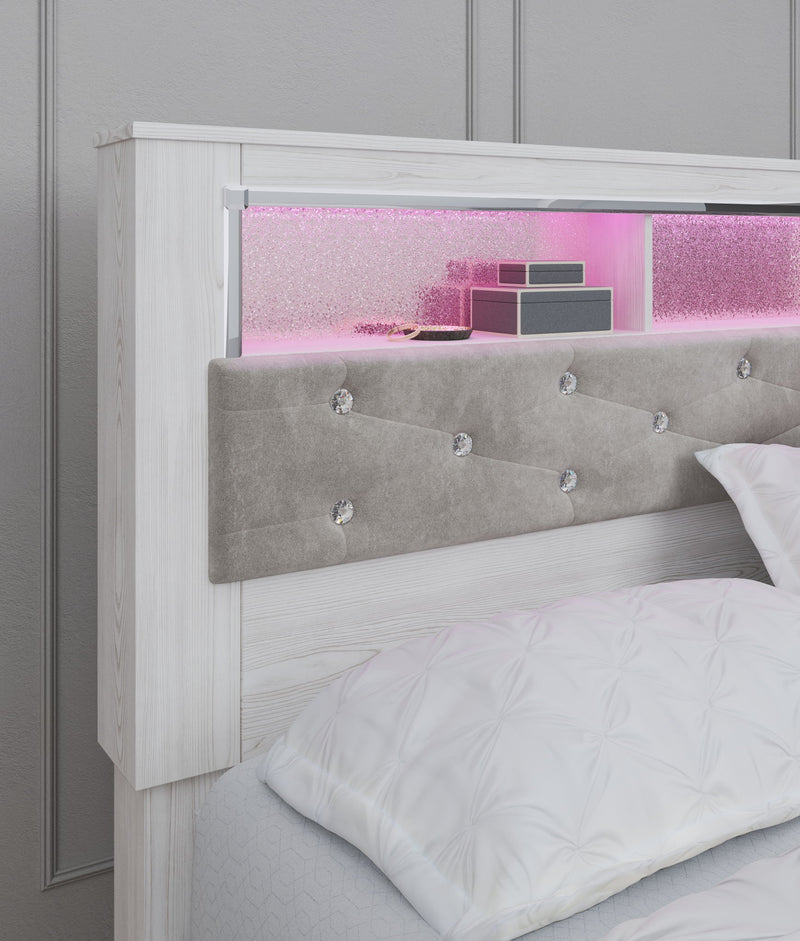 Altyra - King Bookcase Panel Bed - White - R&R Furniture Gallery (Fountain Valley, CA)