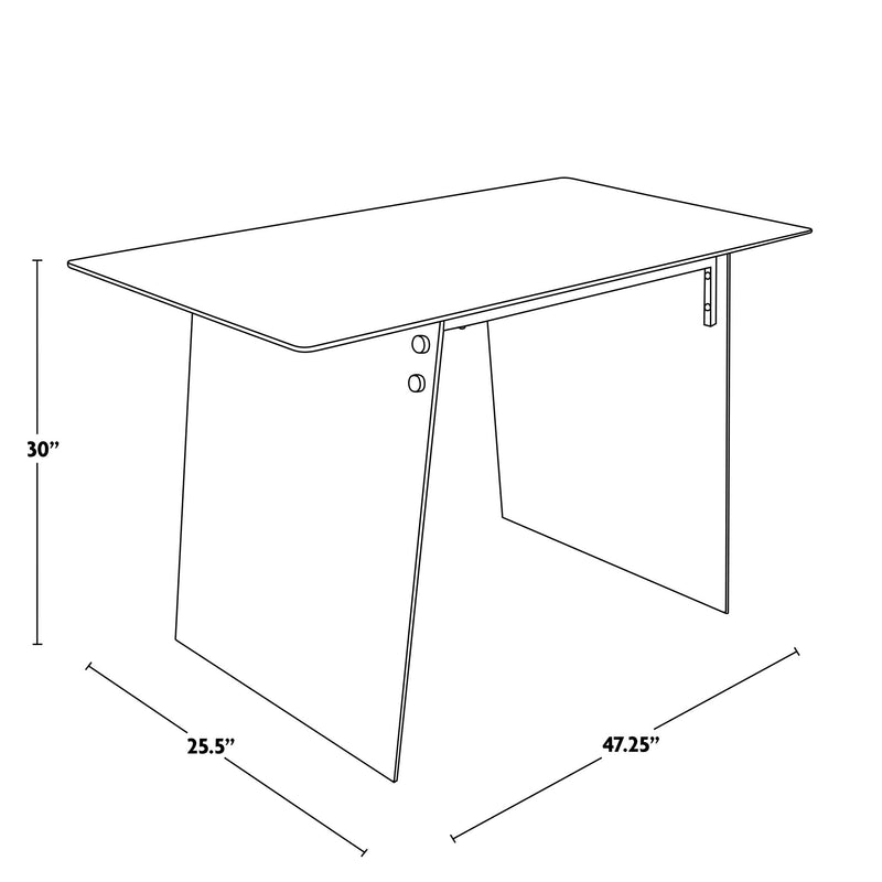 Lumi Source Glacier contemporary desk with clear glass top and chrome metal legs, modern writing desk for home or office.