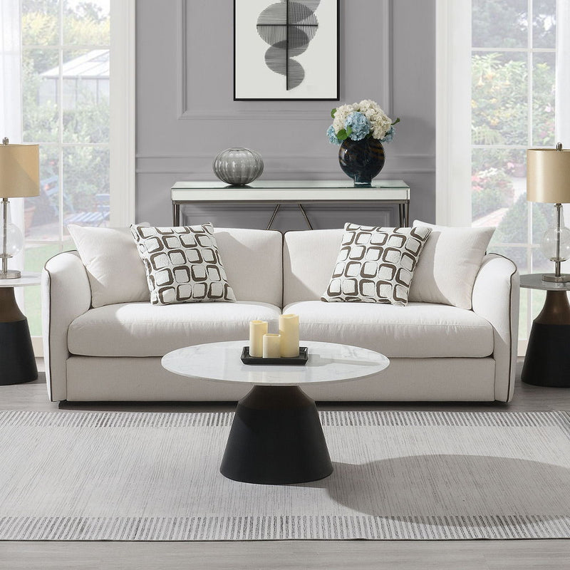 Yolanda - Sofa With 4 Pillows - Beige Chenille - R&R Furniture Gallery (Fountain Valley, CA)