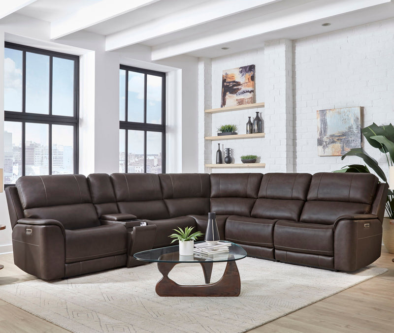 Parker Living Easton power reclining sectional with adjustable headrests, featuring plush cushions and modern design.