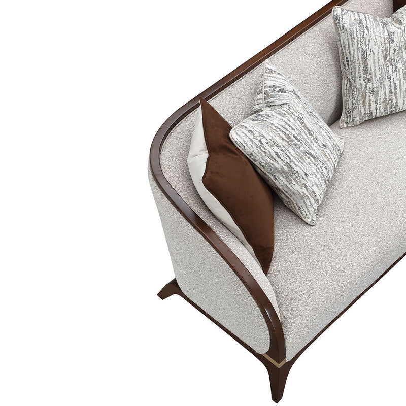 Houston - Loveseat - Pebble / Walnut - R&R Furniture Gallery (Fountain Valley, CA)