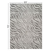 Geometrix - 5'3" X 7'3" Area Rug Geometric & 3D Effect - Ivory / Gray - R&R Furniture Gallery (Fountain Valley, CA)