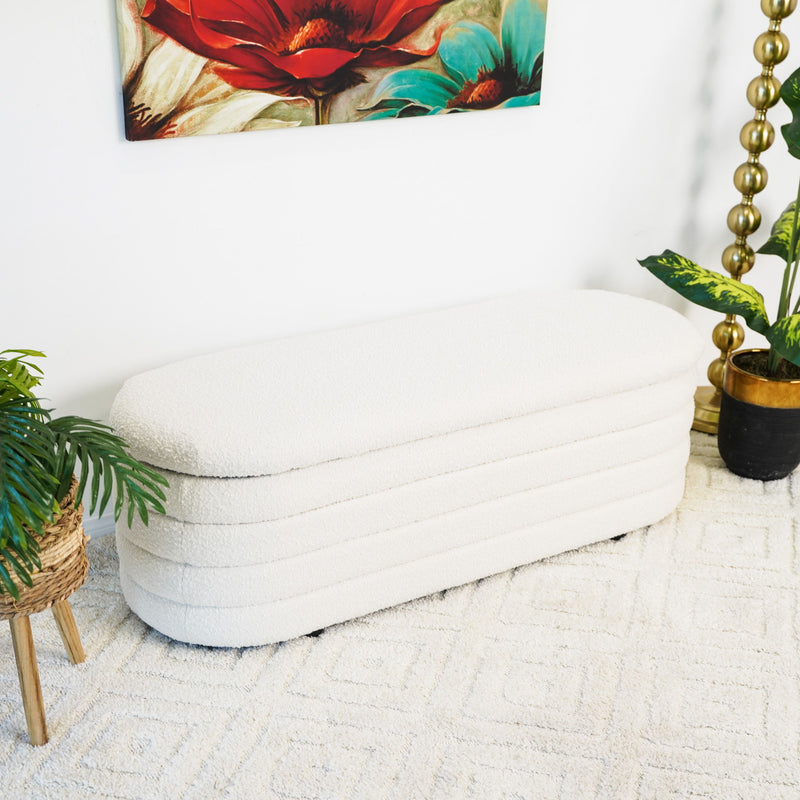 Cabana - Bench With Storage - Ivory - R&R Furniture Gallery (Fountain Valley, CA)