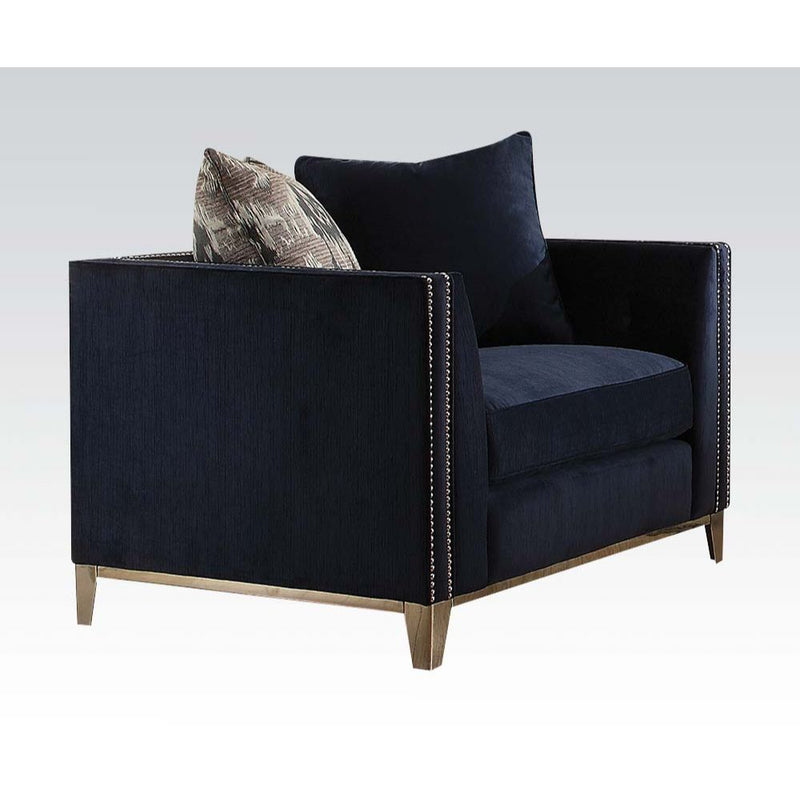 Phaedra - Chair With 2 Pillows - Blue Fabric - R&R Furniture Gallery (Fountain Valley, CA)