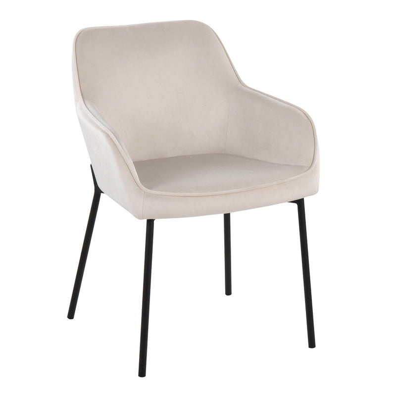 Pair of Lumi Source Daniella contemporary dining chairs with sleek design and cushioned seats, set of two for modern dining spaces.