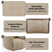 Elison - Motion Glider Recliner With Swivel - Dark Beige Polish Microfiber - R&R Furniture Gallery (Fountain Valley, CA)