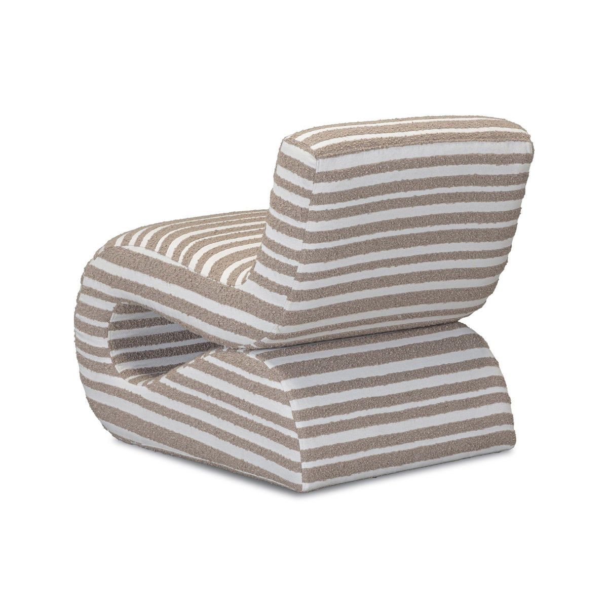 Senna - Jacquard Organic Stripes Accent Chair - Taupe
