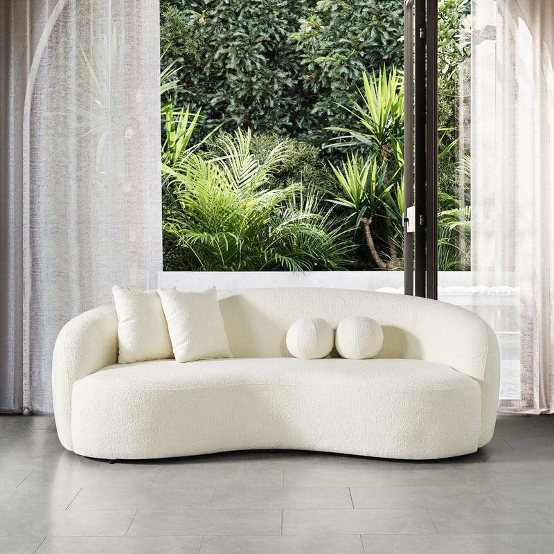 Drake - Japandi Style Curvy Boucle Sofa - R&R Furniture Gallery (Fountain Valley, CA)
