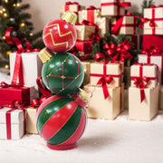 Classic Stacked Christmas Ball Decoration With Durable Construction - Red - R&R Furniture Gallery (Fountain Valley, CA)