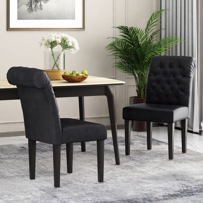 Broxton - Tuft Dining Rolltop Chairs With Button Tufted Backrest (Set of 2) - R&R Furniture Gallery (Fountain Valley, CA)
