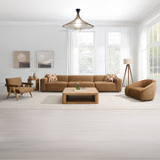 Zoey - Modular - RF Arm Chair With Pillow - Chocolate Suede - R&R Furniture Gallery (Fountain Valley, CA)