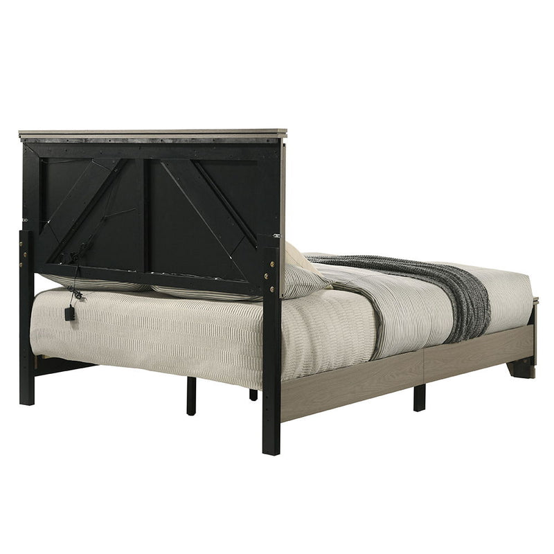 Joanna - Queen Bed With LED - Weathered Gray - R&R Furniture Gallery (Fountain Valley, CA)