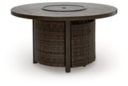 Monterey Point - Round Fire Pit Table - Dark Brown - R&R Furniture Gallery (Fountain Valley, CA)
