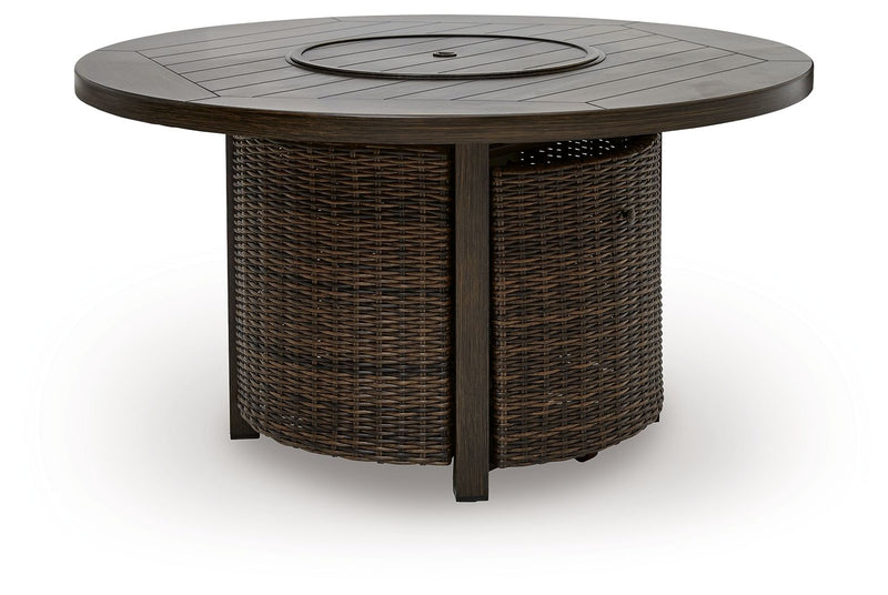 Monterey Point - Round Fire Pit Table - Dark Brown - R&R Furniture Gallery (Fountain Valley, CA)