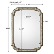 Antique silver wall mirror by Uttermost, featuring a classic frame design and reflective glass surface.