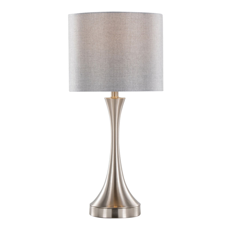 Set of two Lumi Source Lenuxe contemporary table lamps with built-in USB ports, featuring sleek modern design and adjustable shades.
