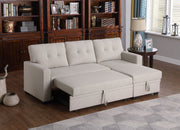 Upholstered Pull Out Sectional Sofa With Chaise - R&R Furniture Gallery (Fountain Valley, CA)