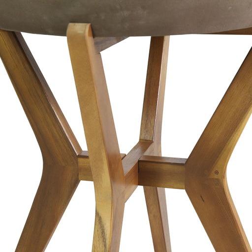 Yukon contemporary side table with lightweight concrete top and acacia wood frame in gray by Noble House