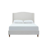 Hannah - Upholstered Wingback Bed Size / Tall Headboard Upholstered King Bed / Premium Textured Look / Minimalist Designs / No Box Spring Needed - R&R Furniture Gallery (Fountain Valley, CA)
