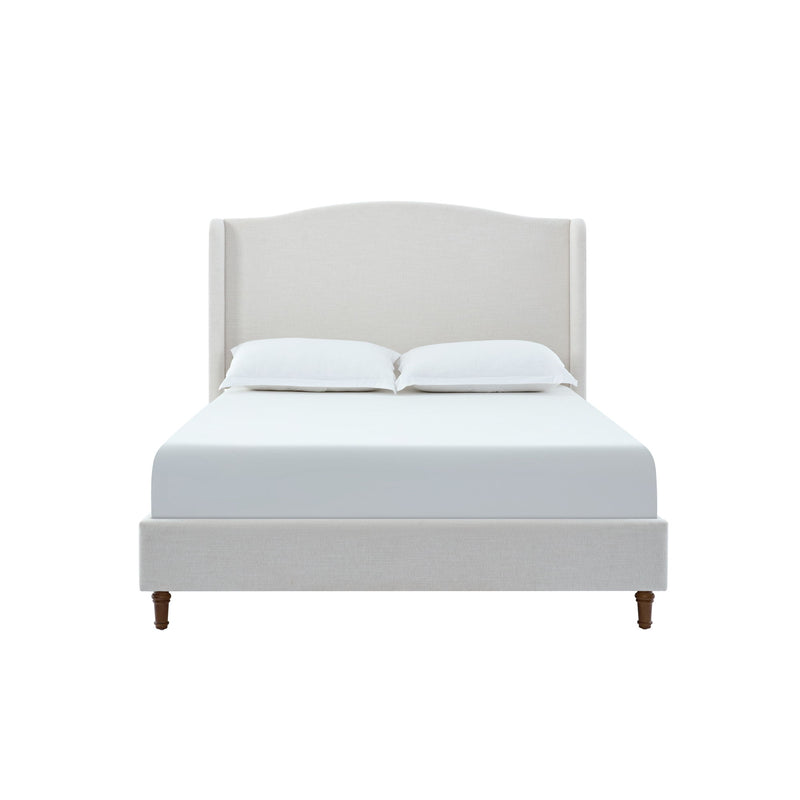 Hannah - Upholstered Wingback Bed Size / Tall Headboard Upholstered King Bed / Premium Textured Look / Minimalist Designs / No Box Spring Needed - R&R Furniture Gallery (Fountain Valley, CA)