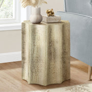 Drum Accent Side Table, Stylish Scalloped Design - R&R Furniture Gallery (Fountain Valley, CA)