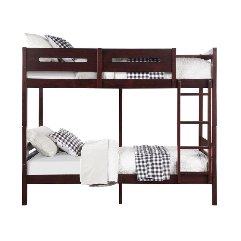 Nissa - Twin Over Twin Bunk Bed - Espresso - R&R Furniture Gallery (Fountain Valley, CA)