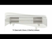 Keely - TV Stand - White High Gloss - R&R Furniture Gallery (Fountain Valley, CA)