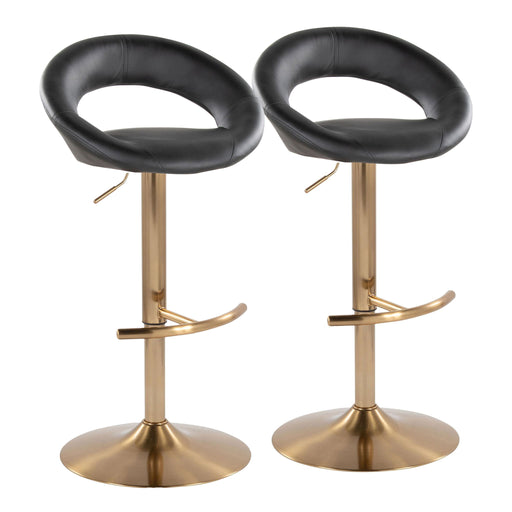 Lumi Source Posh contemporary glam adjustable barstools with swivel, rounded T footrest, set of 2, featuring sleek modern design