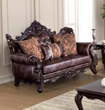 Palencia - Loveseat, Dark Cherry/Light Brown