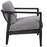 Gray modern accent chair by Uttermost with sleek design and plush upholstery, perfect for stylish living room seating.
