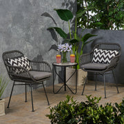 Outdoor Rattan Accent Chair With Metal Legs - R&R Furniture Gallery (Fountain Valley, CA)